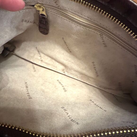 Brahmin Large Wristlet Clutch Purse Croc Embossed Leather Brown Vintage - Picture 7 of 8